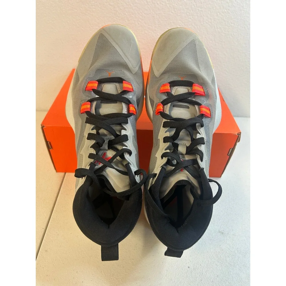 Jordan Zion 1 Carbon Green Light Smoke Grey Orange Mens Size 11 #2547